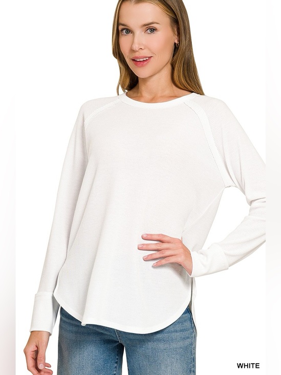 Zenana Outfitters Tops - Zenana Baby Waffle Long Sleeve Top